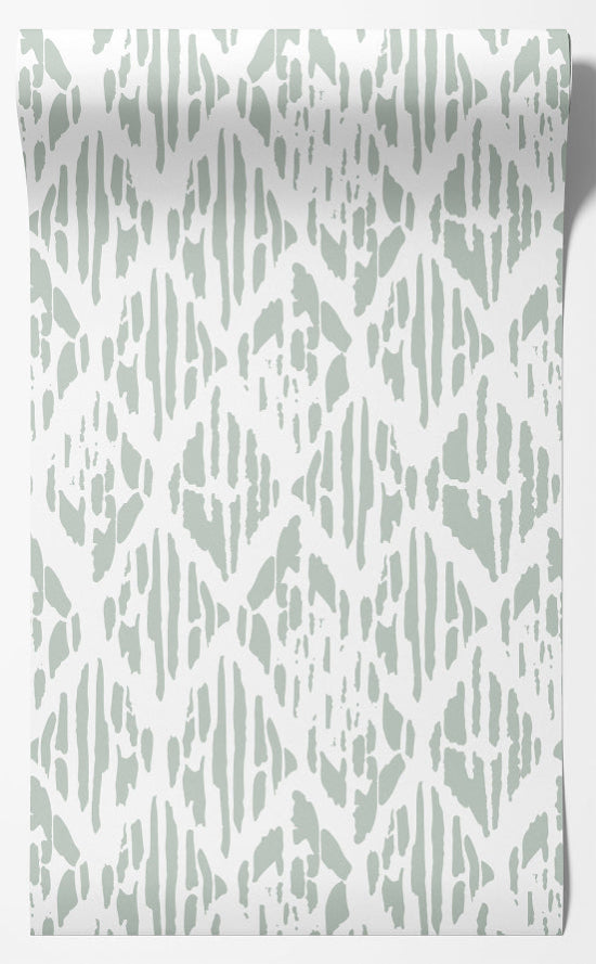 Painted Diamond Wallpaper – Soft Green