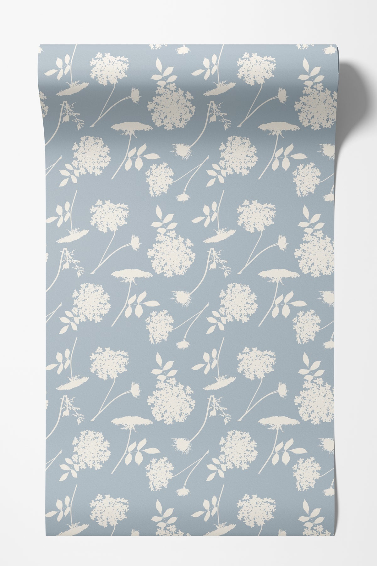 Queen Anne's Lace Floral Wallpaper – Soft Blue or Sage