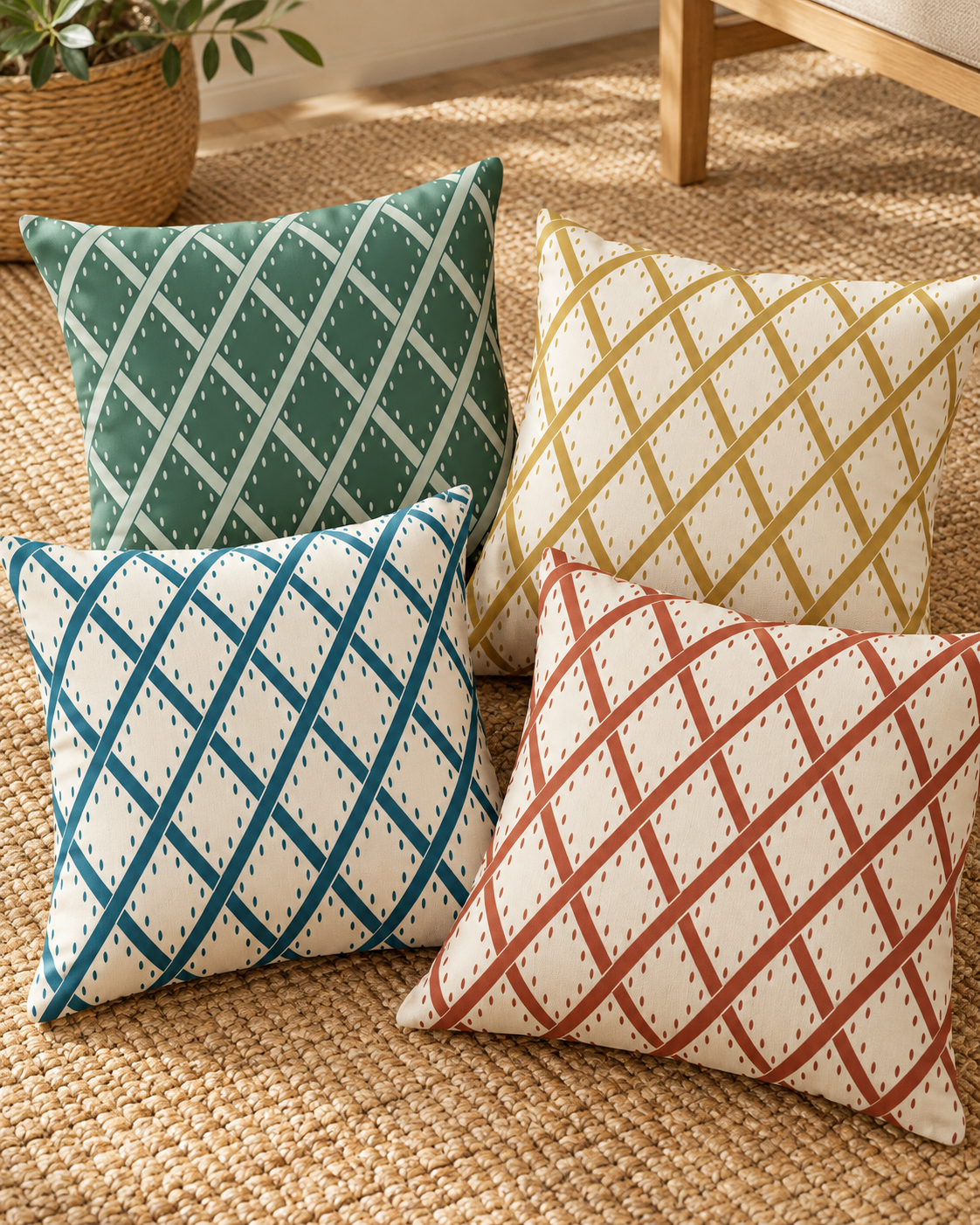 Lattice & Dots Fabric