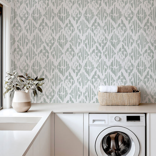 Painted Diamond Wallpaper – Soft Green