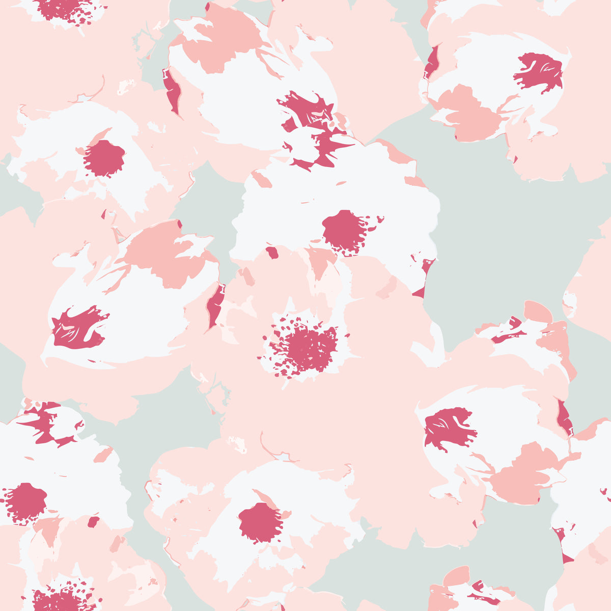 Cascading Roses Floral Wallpaper – Pink