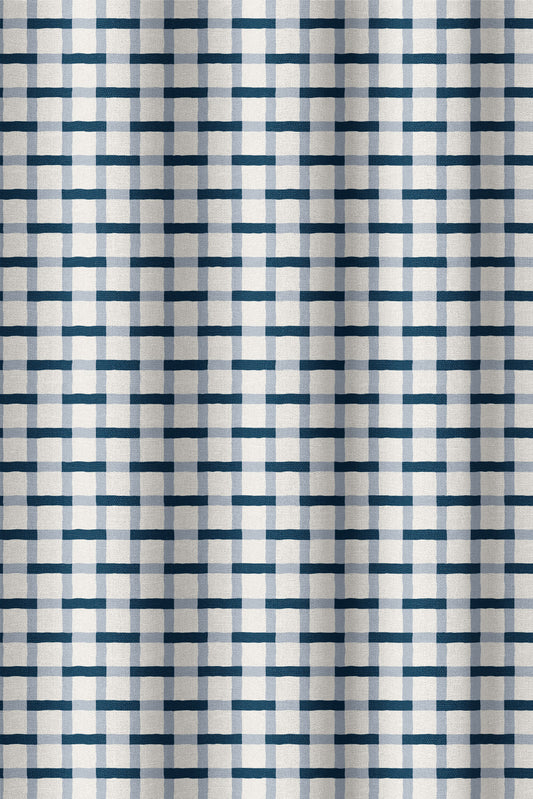 Wavy Plaid - Blue Fabric