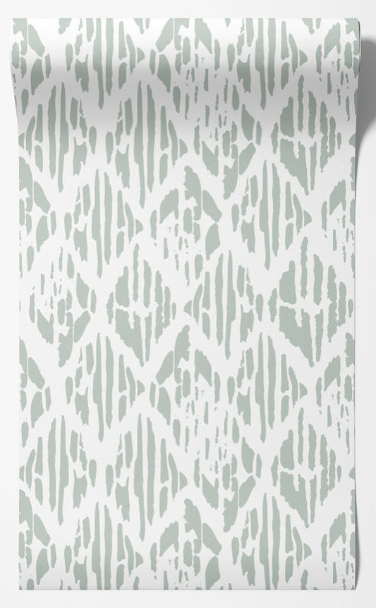 Painted Diamond Wallpaper – Soft Green